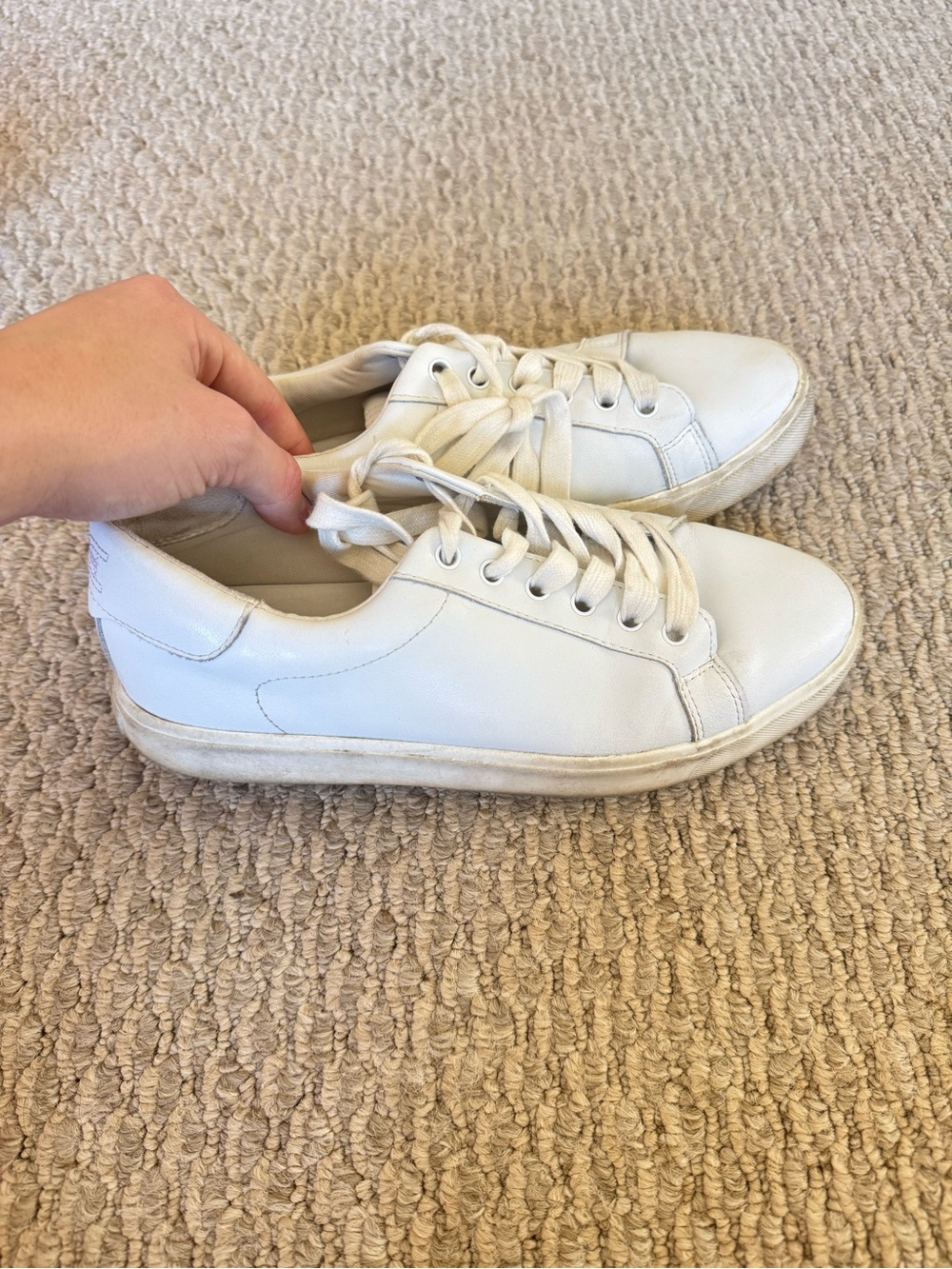 Sam Edelman White Leather Low-Top Sneakers